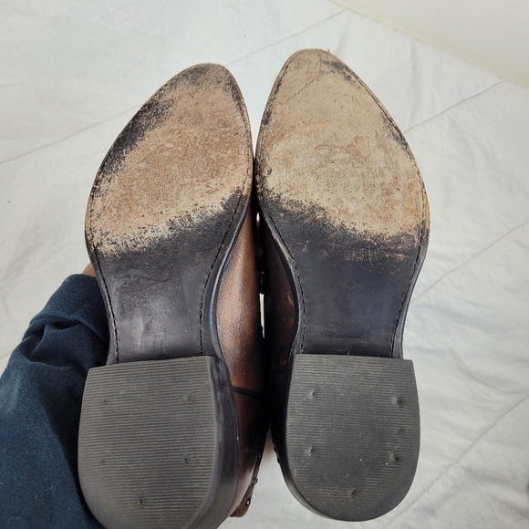 Harley Davidson western style short brown cowboy boots with studs detail 7.5 - Picture 8 of 12